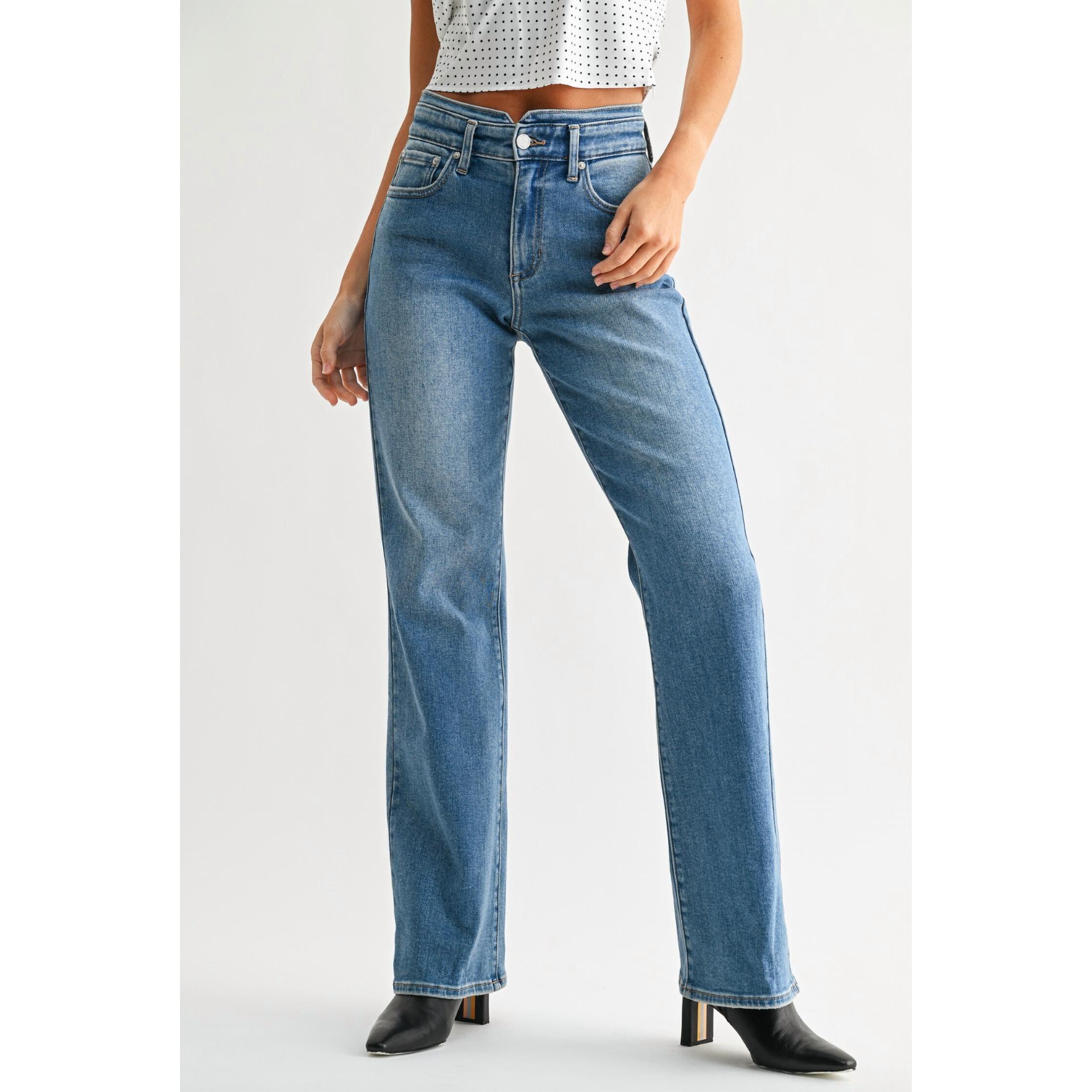 New Just Black Denim Waistband Detail Wide Leg Denim In Blue